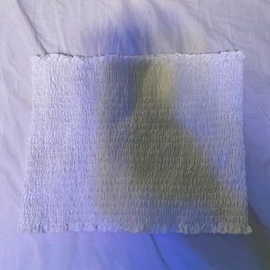 cute white ruffled tube top